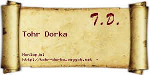 Tohr Dorka névjegykártya